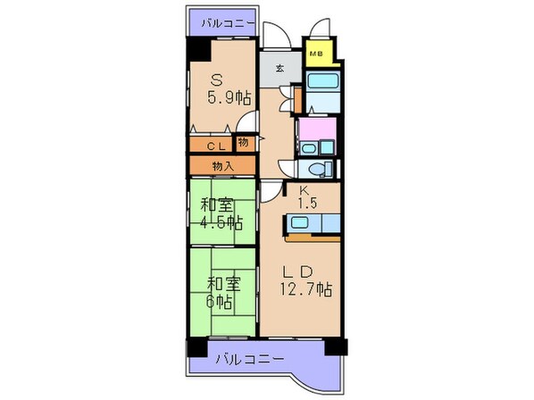 ファミ－ユ西梅田の物件間取画像